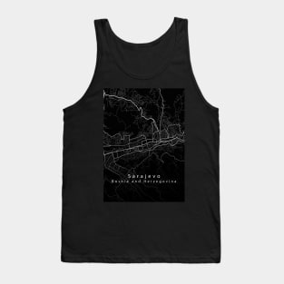 Sarajevo Bosnia and Herzegovina City Map dark Tank Top